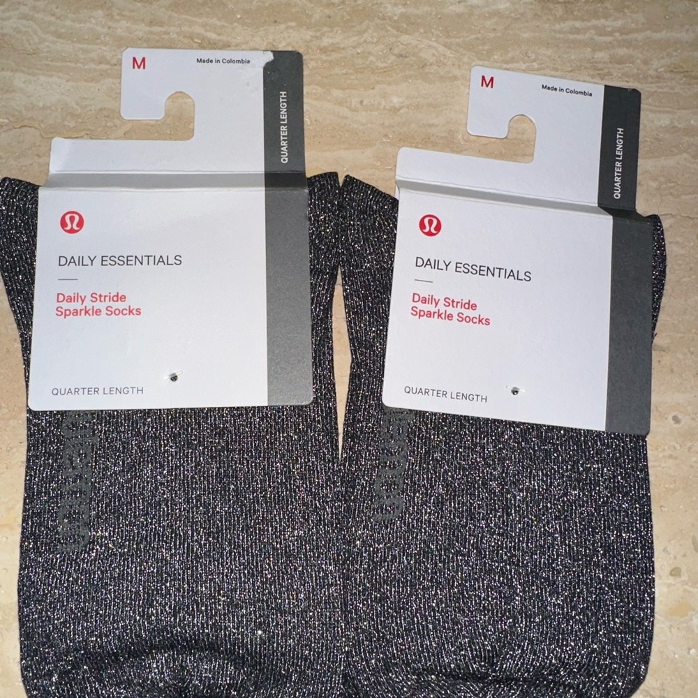Lululemon sparkle socks. Two pair, medium